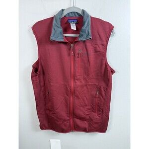 Patagonia Vest Mens Large Full Zip Red Fleece Piton Hybrid PolarTec Hiking